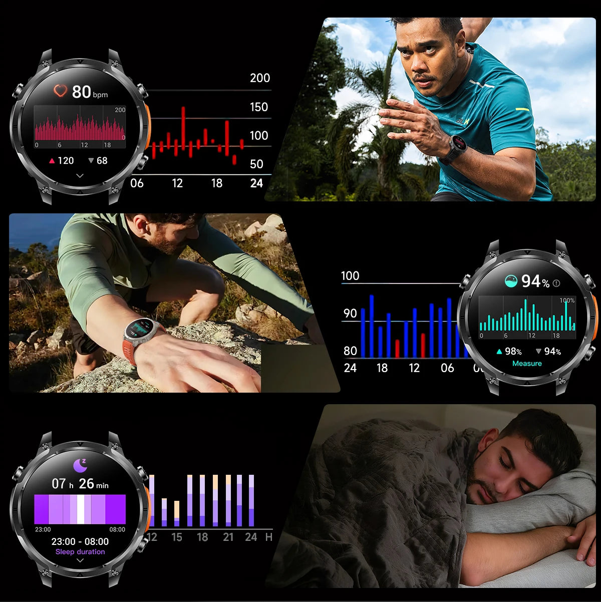 LIGE 2026 Nowy Męski Wojskowy Zegarek Smartwatch GPS Mapa Kompas Pamięć 4GB Bateria 1000mAh Wodoodporność 10ATM Rozmowy Bluetooth HD