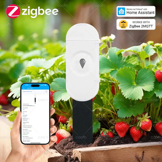 ZigBee Soil Moisture Sensor Temperature Humidity Meter Automation Irrigation Detector Work with Home Assistant Zigbee2mqtt