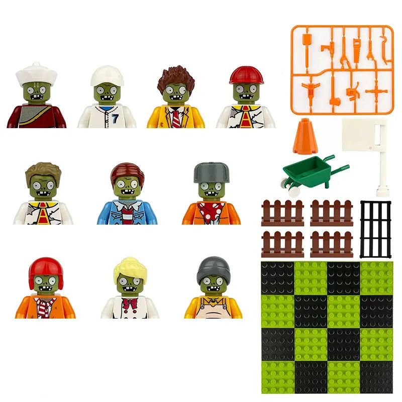 City character building block figure set, little block people, block accessories, engineer, doctor, firefighter, kids' toy