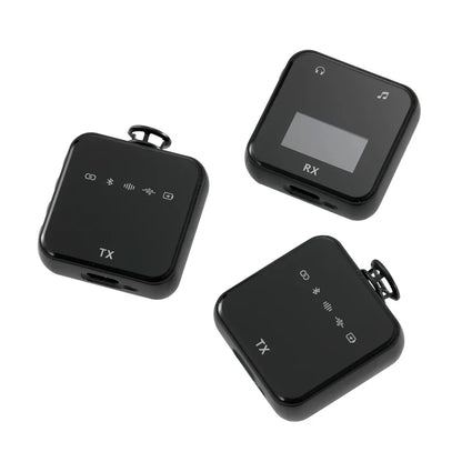 Wireless Lavalier Microphone System Bluetooth Audio Video Voice Recording Mic for iPhone Android Mobile Phone Interview Camera