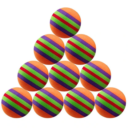 10Pcs Colorful Cat Toy Ball Interactive Cat Toys Play Chewing Rattle Scratch Natural Foam Ball Training Pet Supplies