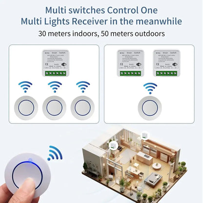 Tuya Smart Wifi Switch RF433Mhz Wireless Light Switch 16A/20A Relay Smart Life App Remote Voice Control With Alexa Google Home