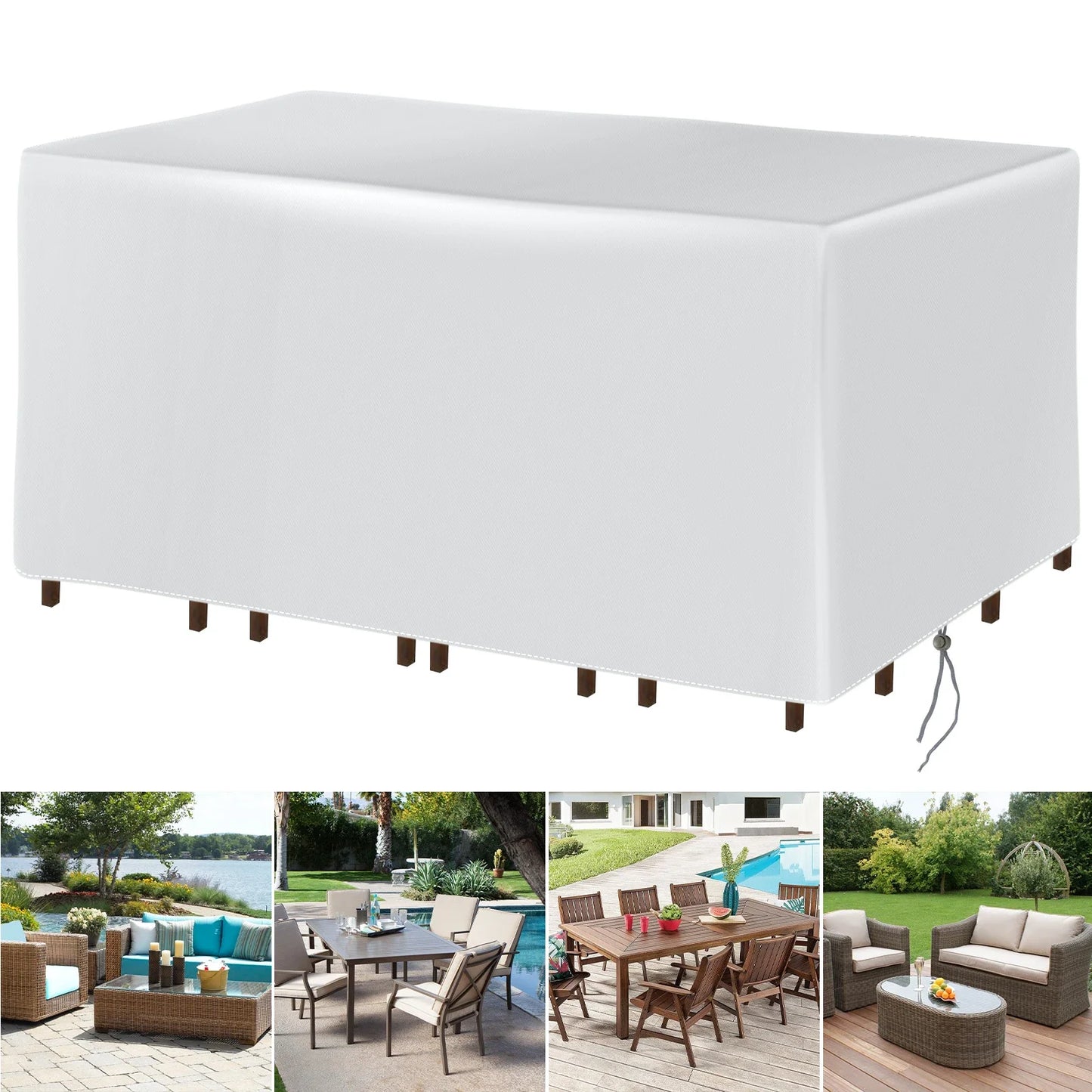Universal, Full size Garden Furniture Cover Set - Chair Cover & Sofa Table Cover, UV Resistant & Waterproof