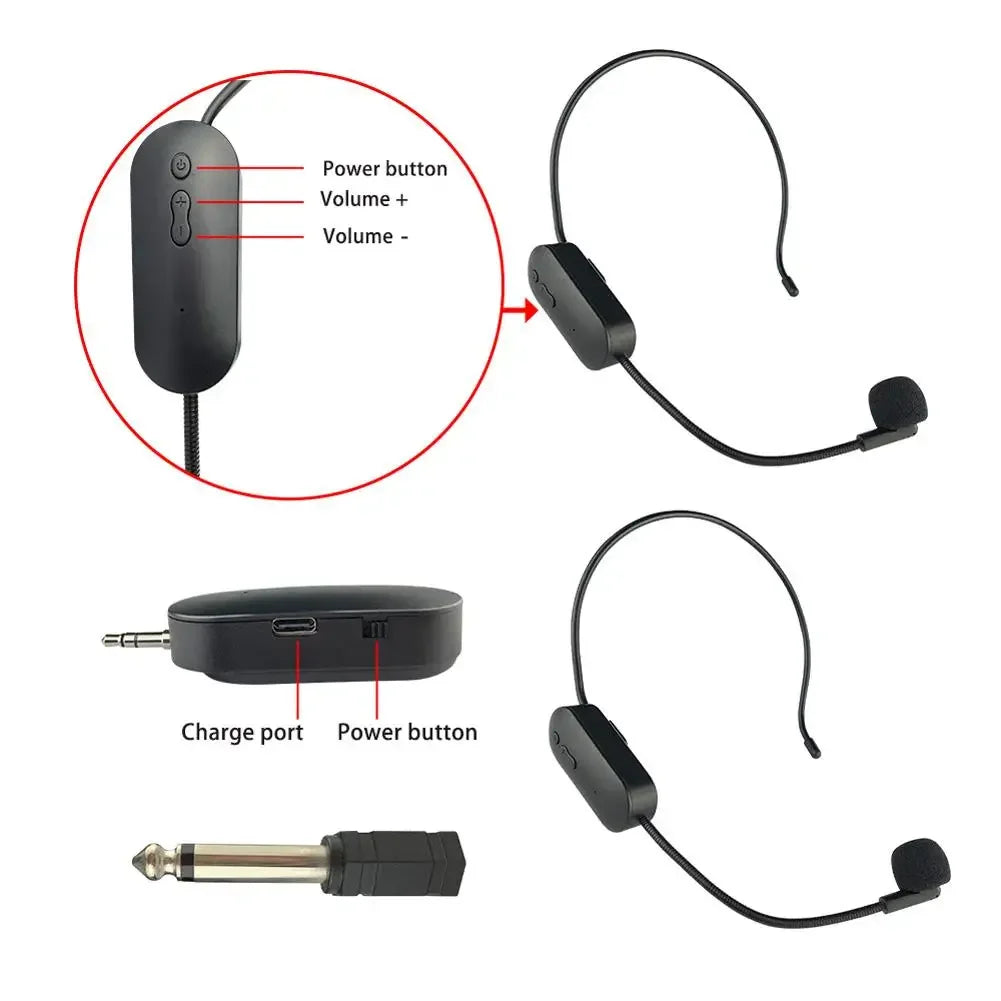 2.4G Head-mounted  Wireless Microphone Set For Bluetooth-compatible Audio Stage Performance Teaching Tour Amplification Device