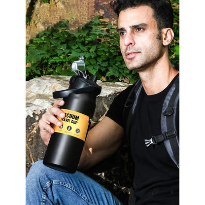 304 Stainless Steel Vacuum Thermos, Portable Outdoor Sports Water Bottle with Straw Cold Hot