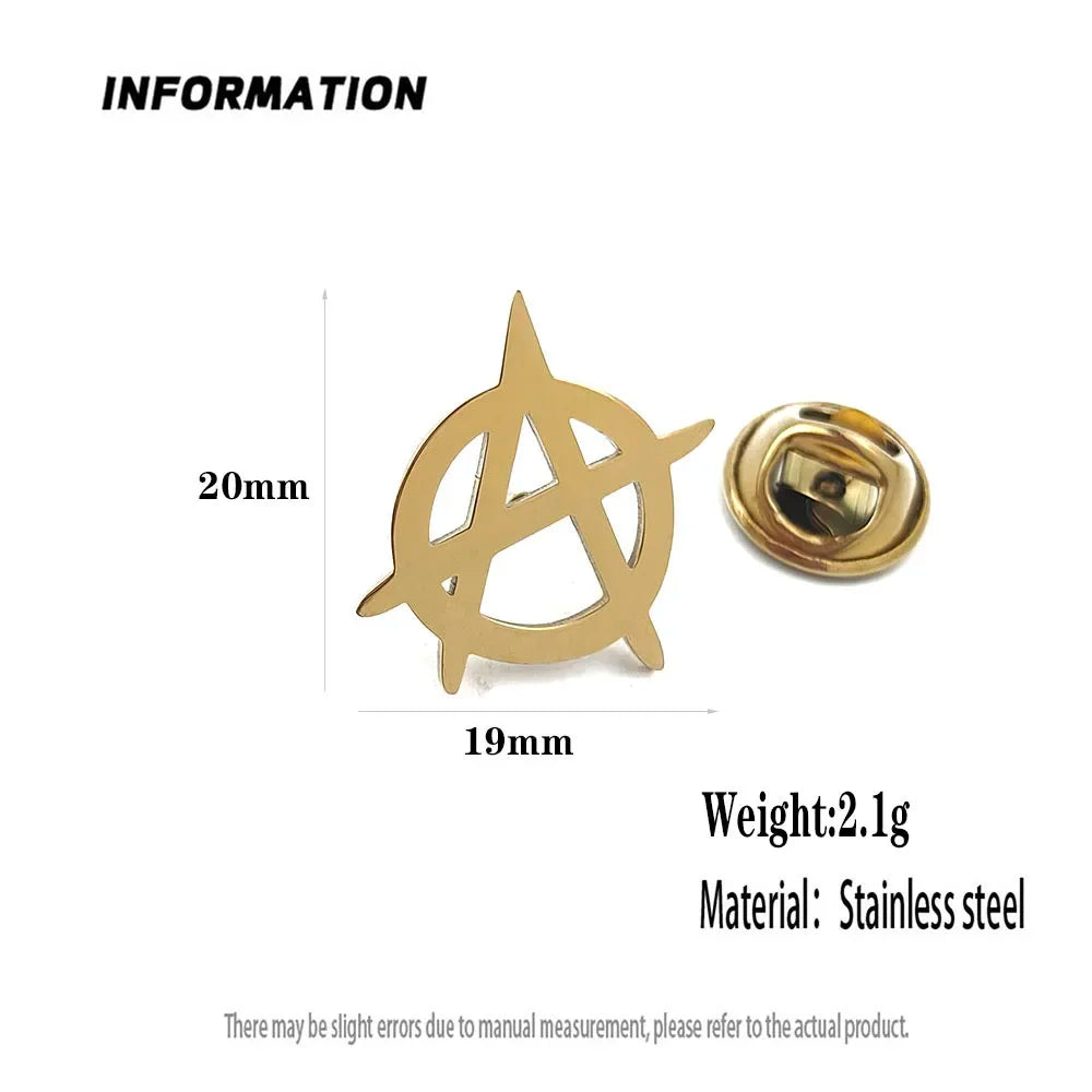 Classic Round Five-pointed Star Gold-plated Brooch, Men's Collar Lapel Pin Black, Suit Accessories, Gift for Husband
