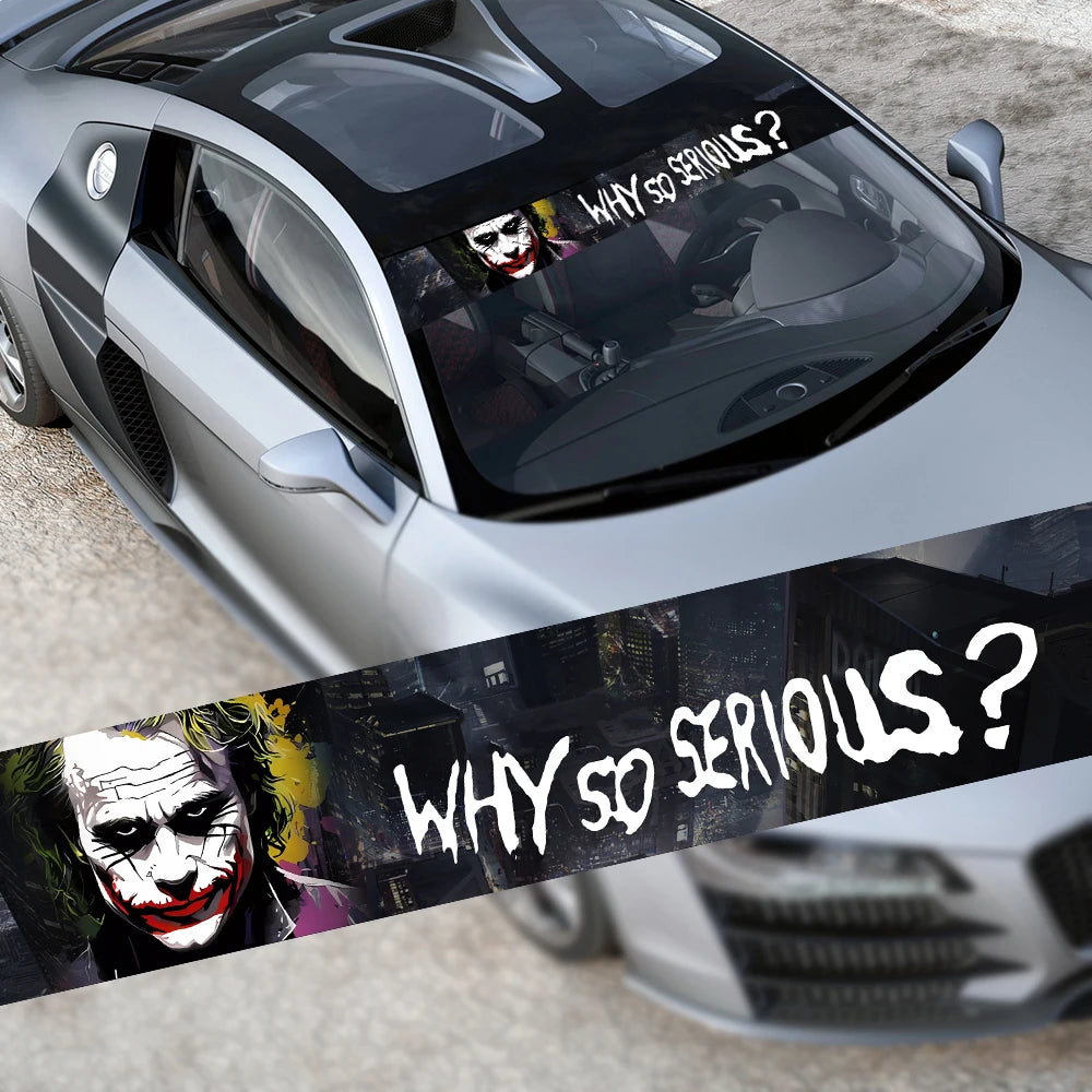 Why So Serious Car Sticker funny Joker Front Windshield Decal Vinyl Car Accessories Decor Car shade decoration DIY Stickers