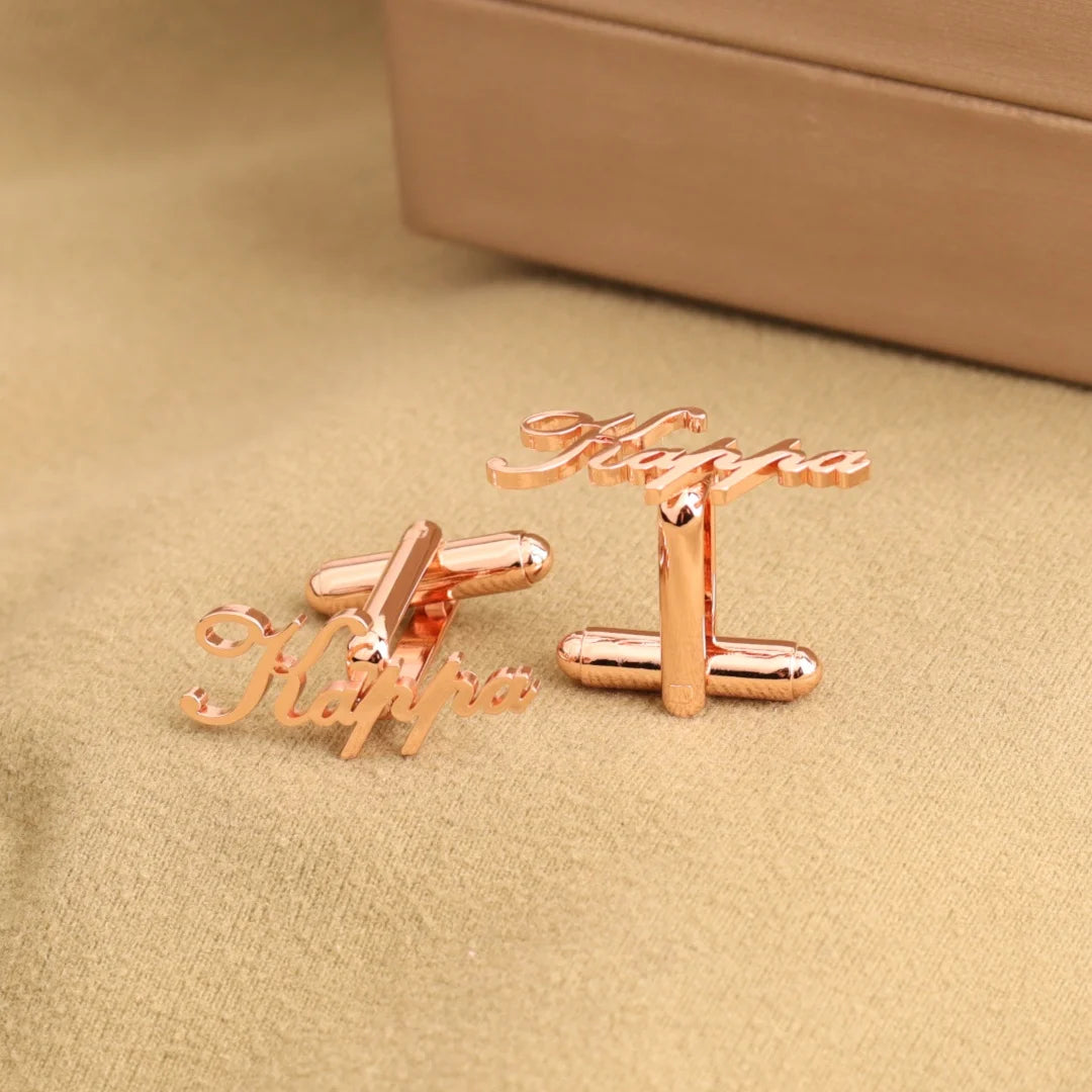 Trendy Customized Name Logo Cufflinks for Men Shirt Cuff Buttons Wedding Jewelry Personalized Gift