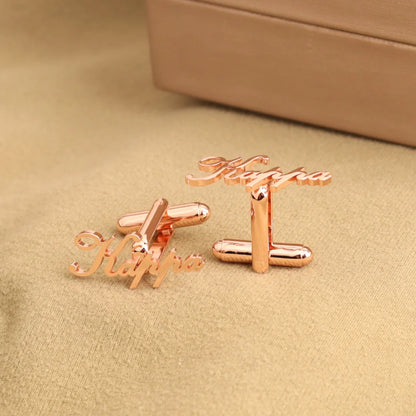 Trendy Customized Name Logo Cufflinks for Men Shirt Cuff Buttons Wedding Jewelry Personalized Gift