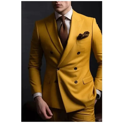 Men's Wedding Tuxedo Suit Formal Sparkling Orange Burnt 2-Piece Suit with Metal Button Trabajo Daily Wear