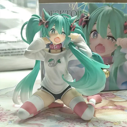 Hot sale 11-21cm Desktop Cute Hatsune Miku Kwaii Style Anime Figure Toys PVC Model Collector Doll Birthday Gift