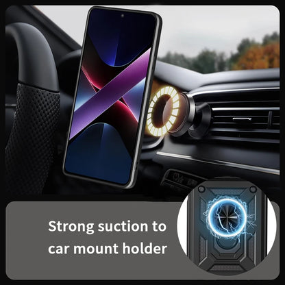 For Xiaomi Redmi 15C 4G 171mm Case Magnetic Holder Ring Armor Shockproof Cases For Redmy 15C 15 C Redmi15C Lens Protector Cover