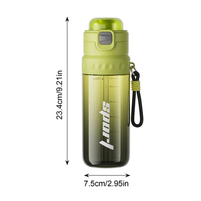 750ML Portable Mist Spray Water Bottle with Straw Double Drinking Sports Bottle for Office School Travel Gym Yoga