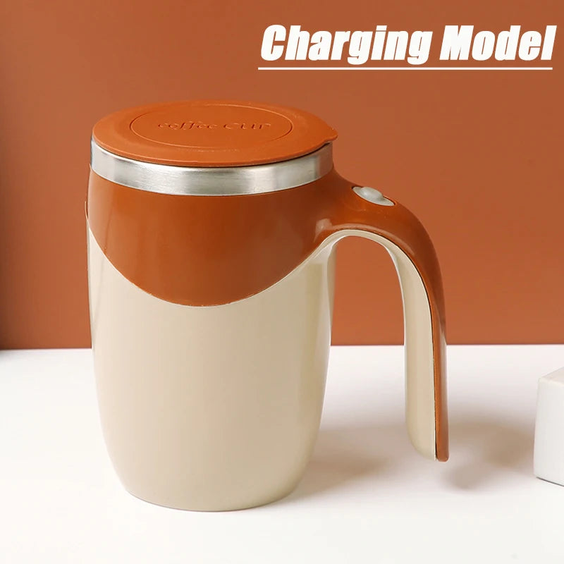 Portable Automatic Stirring Coffee Mug Magnetic Electric Stainless Steel Self Mixing Coffee Tumbler Rotating Home Office Travel