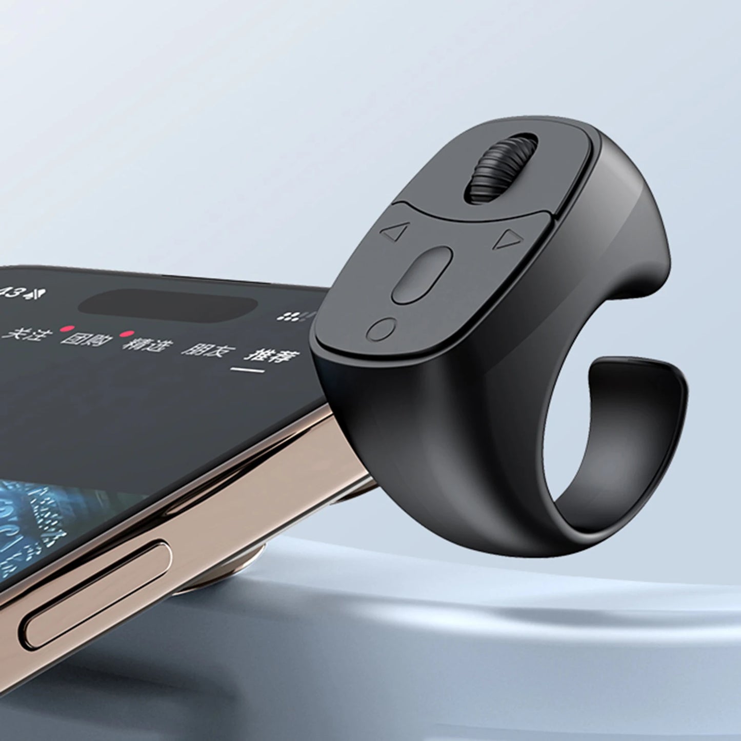 Zdalna mysz w kształcie pierścionka na palec zgodna z Bluetooth 5.3, zdalne sterowanie na palec, bezprzewodowy spust migawki aparatu, przycisk do selfie