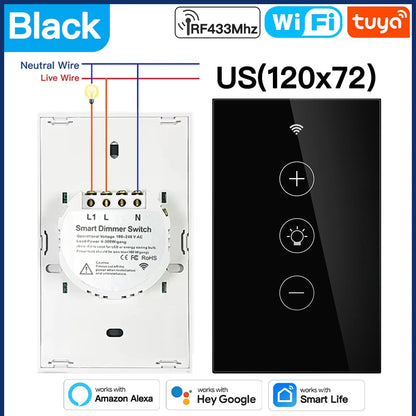 TNCE Tuya wifi Dimmer ZigBee Module Supports 2 Way Control LED Lights Dimmable Switch Work with smart life app Alexa Google Home