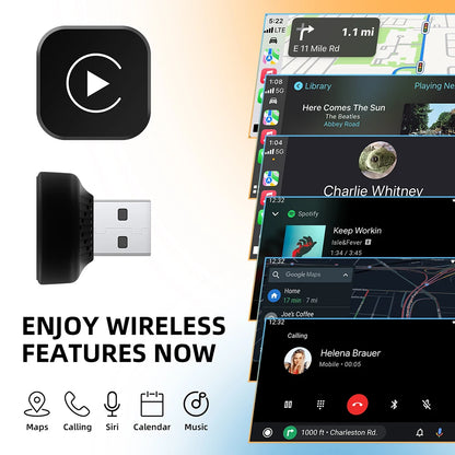 Mini 2in1 Wireless CarPlay Adapter Wireless Android Auto AI Smart Box Intelligent Systems for Wired CarPlay Car