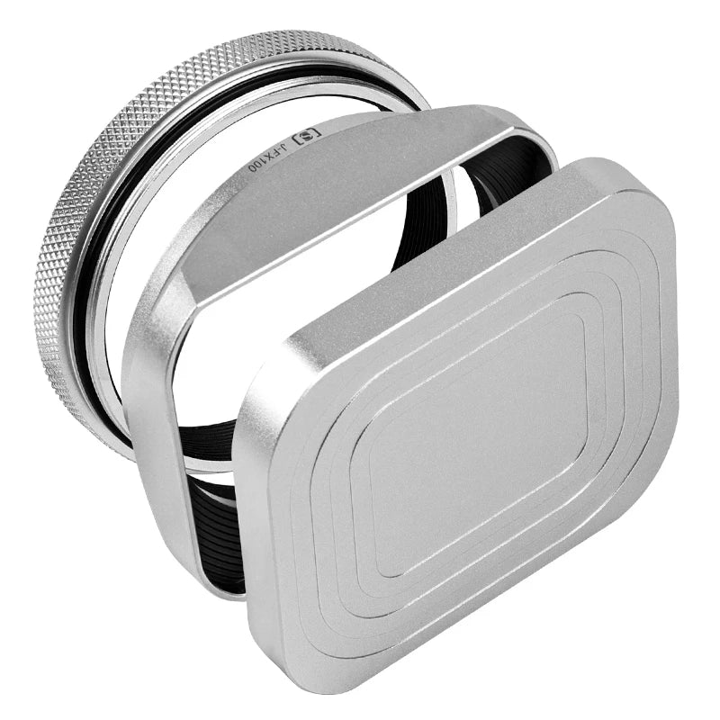 Square X100VI Shading Hood Compatible With Fujifilm X70 X100S X100T X100 X100F X100V Lens Filter Adapter Ring Metal Mount
