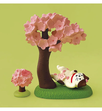 Sakura Series Miniature Zakka Japanese Style Cute Handmade Cat Rabbit Bird Figurines Resin Ornament Desktop Car Home Decor Gifts