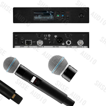Qlxd B58 Headband Lavalier Professional Wireless Microphone Set Stable Transmission Suitable for Stage Performance Equipment