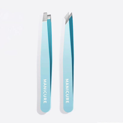 Eyebrow Tweezer Colorful Hair Beauty Fine Hairs Puller Stainless Steel Slanted Eye Brow Clips Removal Makeup Tools