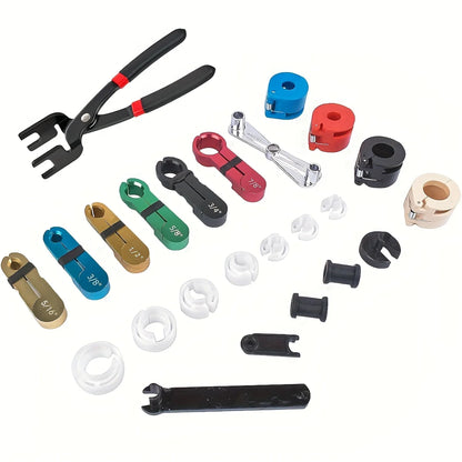 26pcs Fuel Line Disconnect Tool Set with Fuel and AC Disconnect Pliers - Master Quick Disconnect Tool for AC Fuel Line System