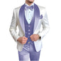 Solid Color Slim Fit Men's Tuxedo 3-Piece Set Fashion Business Wedding Suit with Shawl Lapel Blazer Vest Pants for Groom Party