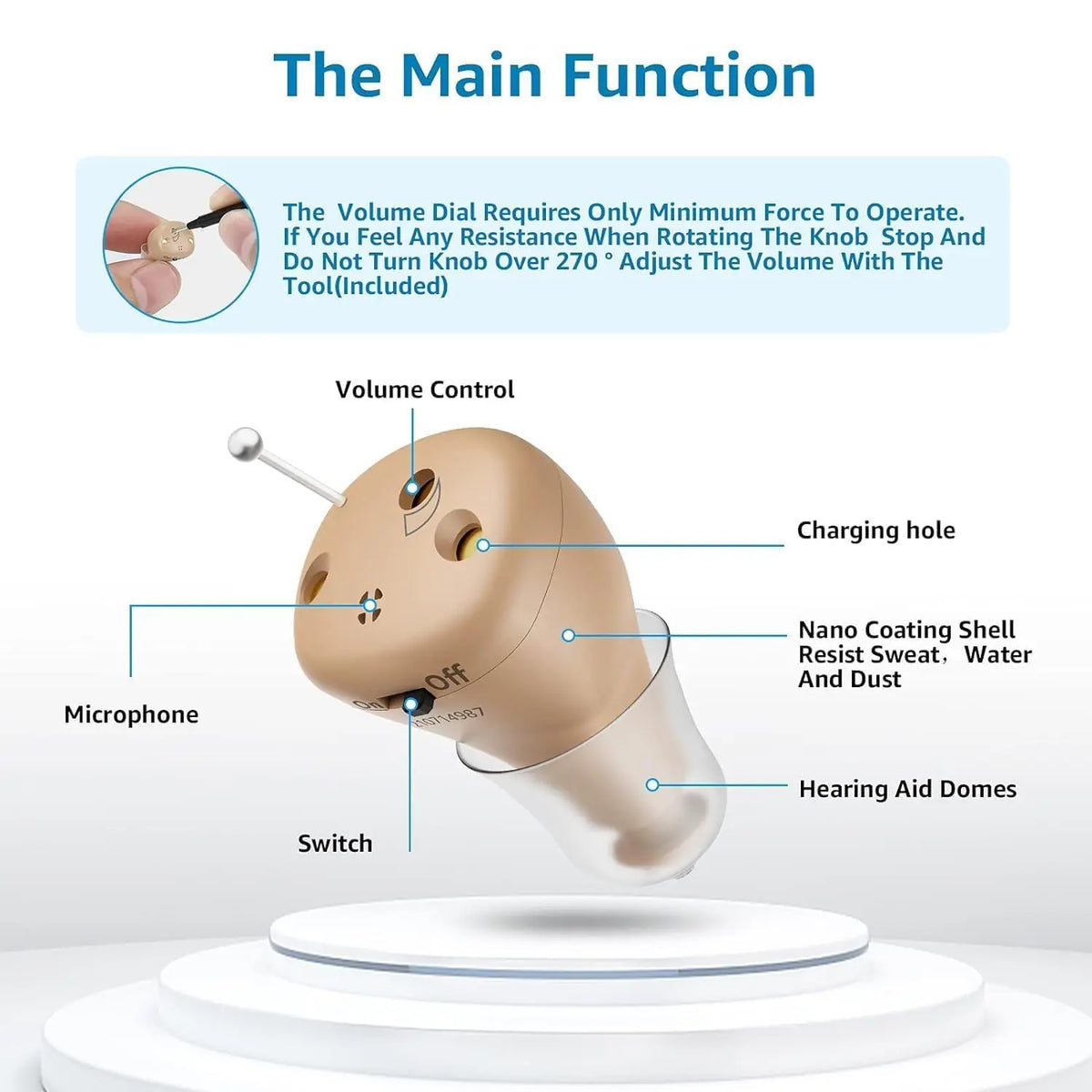 Invisible Hearing Amplifiers Small In Ear Rechargeable Comfortable Fit OTC Hearing Aids for Seniors Severe Hearing Loss