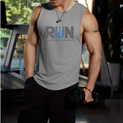 2026 Summer New Fashionable Printed Sleeveless T-shirt for Men's Sports Training Basketball Tank Top Loose Quick Drying
