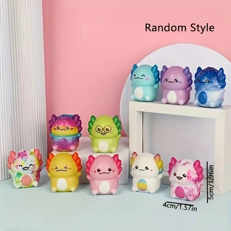 hot 12/24PCS Kids Adult Mini Kawaii Newt Cute Stress Relief Squeeze Toys Random Slow Rising Toy Carnival Goodie Party Send Gift