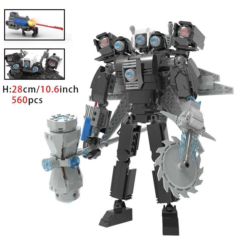 Moc Skibidi Toilet Figures Model Blocks Titan Cameraman Speakerman Construction Toys Party Halloween Decoration Boys Gifts