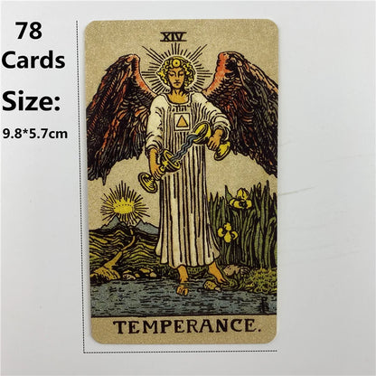 Gilded Borderless Edition Rider Tarot Cards Deck With Paper Guidebook English Vision Classical Divination Board Games