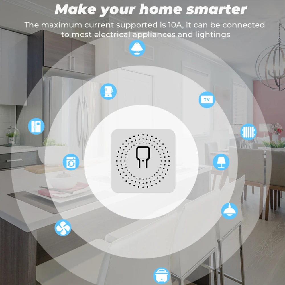 Tuya Smart Home ZigBee WiFi Smart Switch with Power Monitor 16A Mini Breaker Voice Control for Homekit Siri Alexa Google Alice