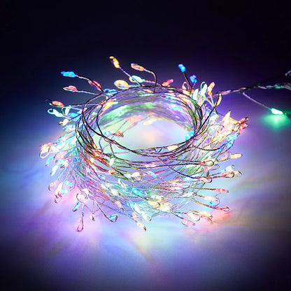 USB Power LED Firecracker String Lights Remote Control Garland Fairy Lights for Wedding Party Garden Plants Christmas Decoration