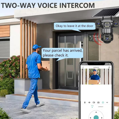 15MP IP Wifi Camera Solar Camera Outdoor 3 Lens 3 Screen 10X Zoom PIR Human Detect Cameras Night Vision CCTV Security Protection