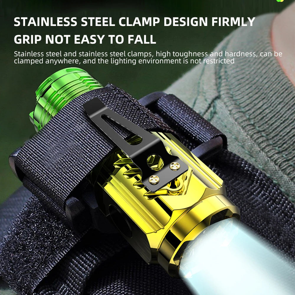BOOIU Super Bright Flashlight 3 LED Portable Mini Burst Flash Torch Rechargeable Tail Magnet Outdoor Spotlight with Pen Clip