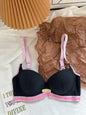 YUQI Dopamine Pink Plus Size Bra - Big Bust Lift | Anti-Sag Non-Trace Thin Lingerie Wireless Push Up Comfort Sexy Support