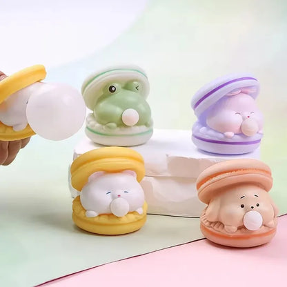 Animal Spit Bubble Burger Squishy Cute Cartoon Anti-stress Relief Squishy Fidget Sensory Toy Funny Vent Squeeze Toy &Desk Decor