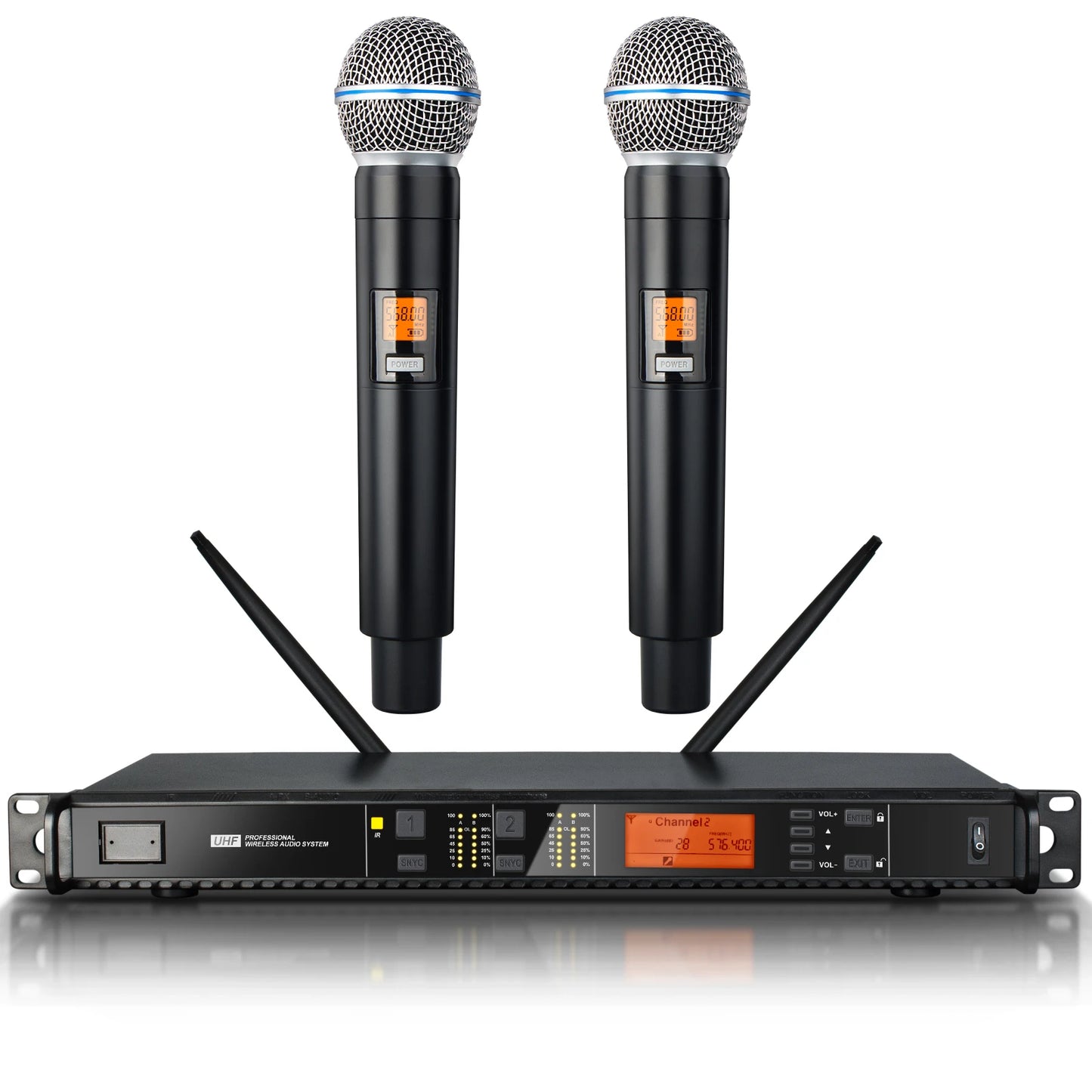DEPUSHENG T118 Portable Professional Microphone 2-channel Handheld UHF Wireless Microphone System