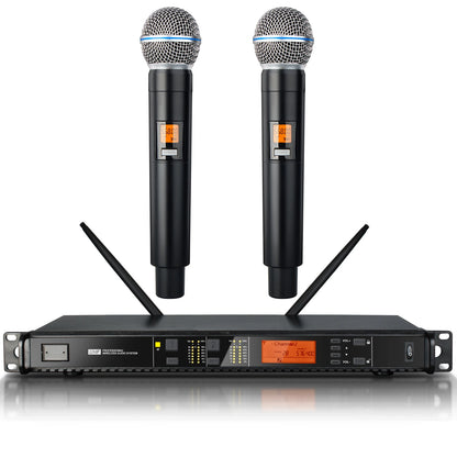 DEPUSHENG T118 Portable Professional Microphone 2-channel Handheld UHF Wireless Microphone System