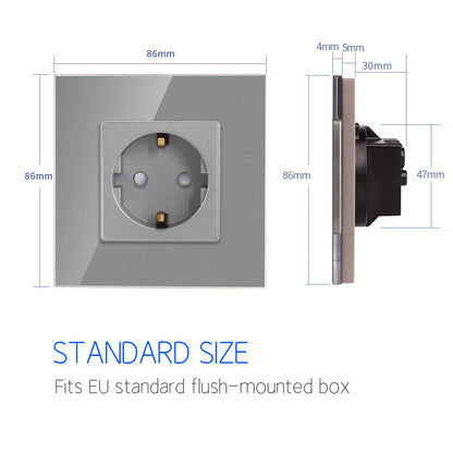 Bingoelec Grey Smart Light Switch and WiFi Wall Socket with Crystal Glass Panel Switches with Sockets Home Improvement