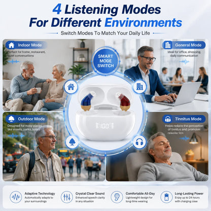 16 Channel Digital Hearing Aids APP Control Rechargeable Invisible Sound Amplifier Adjustable for Seniors Hearing Aids Audifonos