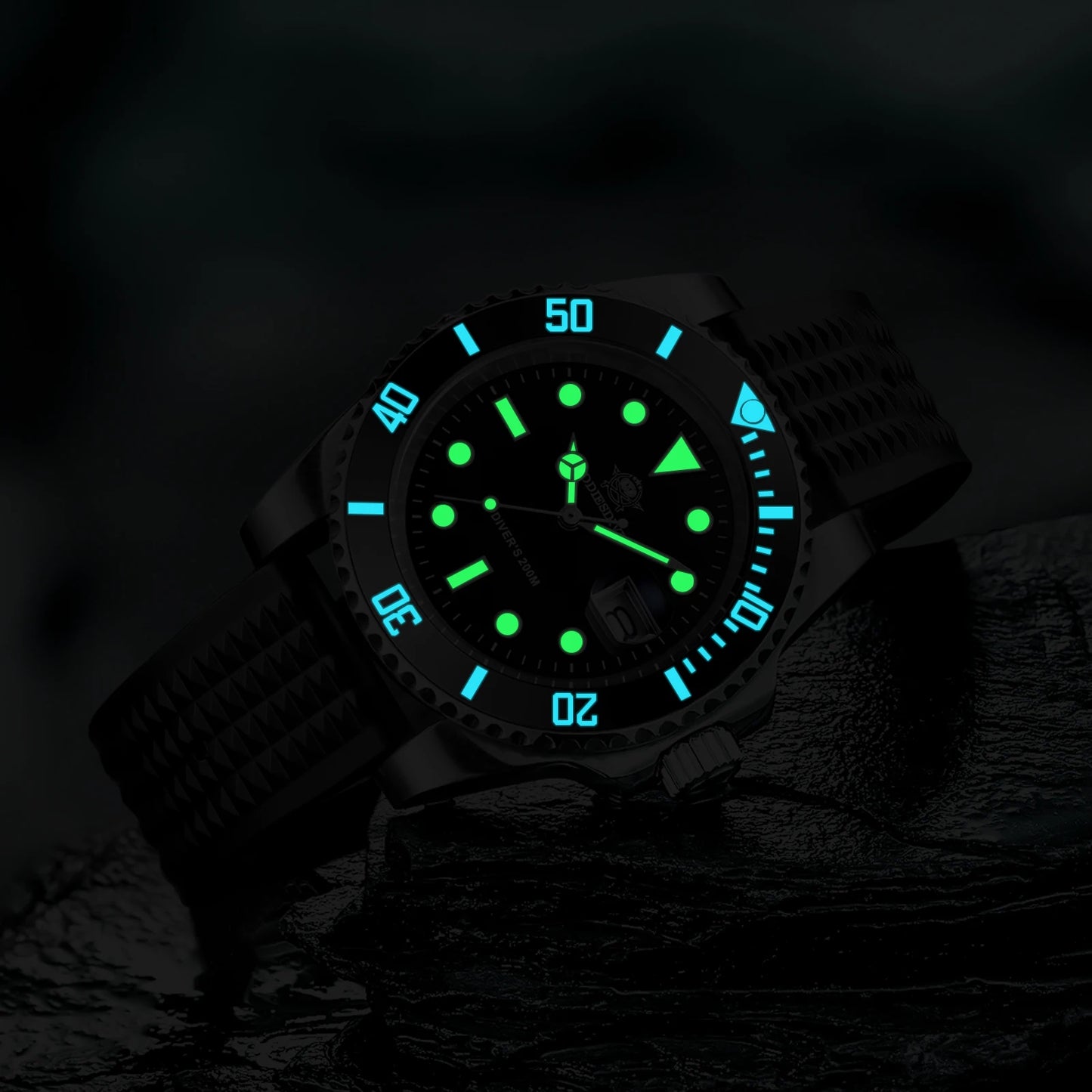 ADDIESDIVE MY-H3-2 Men's Dive Quartz Watch 41mm Fashion Stainless Steel Wristwatch 200M Calendar Display Luminous Watches ForMen