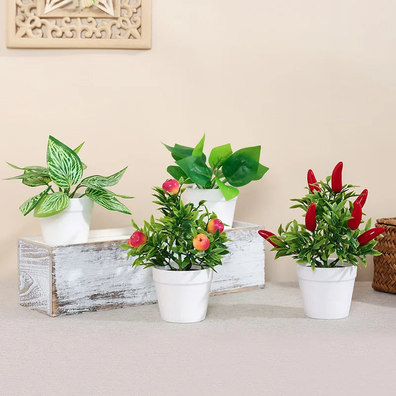 1SET Simulation Plant Potted Plant, Suitable For Commercial Office Counter, Living Room, Study, Courtyard, Home Decoration