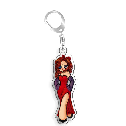 For The Amazing Digital Circus Ragatha Pomni Gangle Caine  Acrylic Selfmade Cute Cartoon Anime Keychain Pendant Toy Gifts 5cm