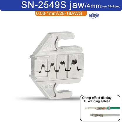 1 pcs Jaw (Width 4mm/SN Pliers) Powder Alloy For TAB 2.8 4.8 6.3 XH2.54 Plug Insulation Tube Terminal Tools Crimping Pliers