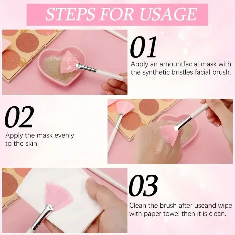 DIY Face Mask Mixing Bowl Set  Silicone Facial Applicator Brush Spatula with Measure Spoon Facial Skin Care Tool Beauty Supplies