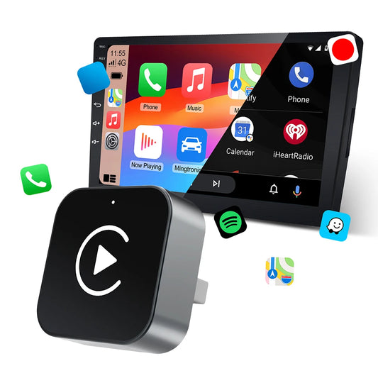 2 in 1 Wireless CarPlay Android Auto Adapter Carplay AI Box Auto Connect Wireless CarPlay Adapter for Factory Wired CarPlay Cars