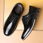 Classic Leather Shoes for Men Slip on Pointed Toe Oxfords Formal Wedding Party Office Business Casual Dress Shoes for Male