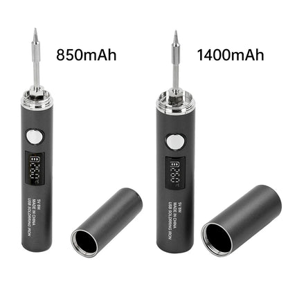The latest USB soldering iron 5-speed temperature control mini soldering iron Type C interface plug-in models 850/1400 MAH
